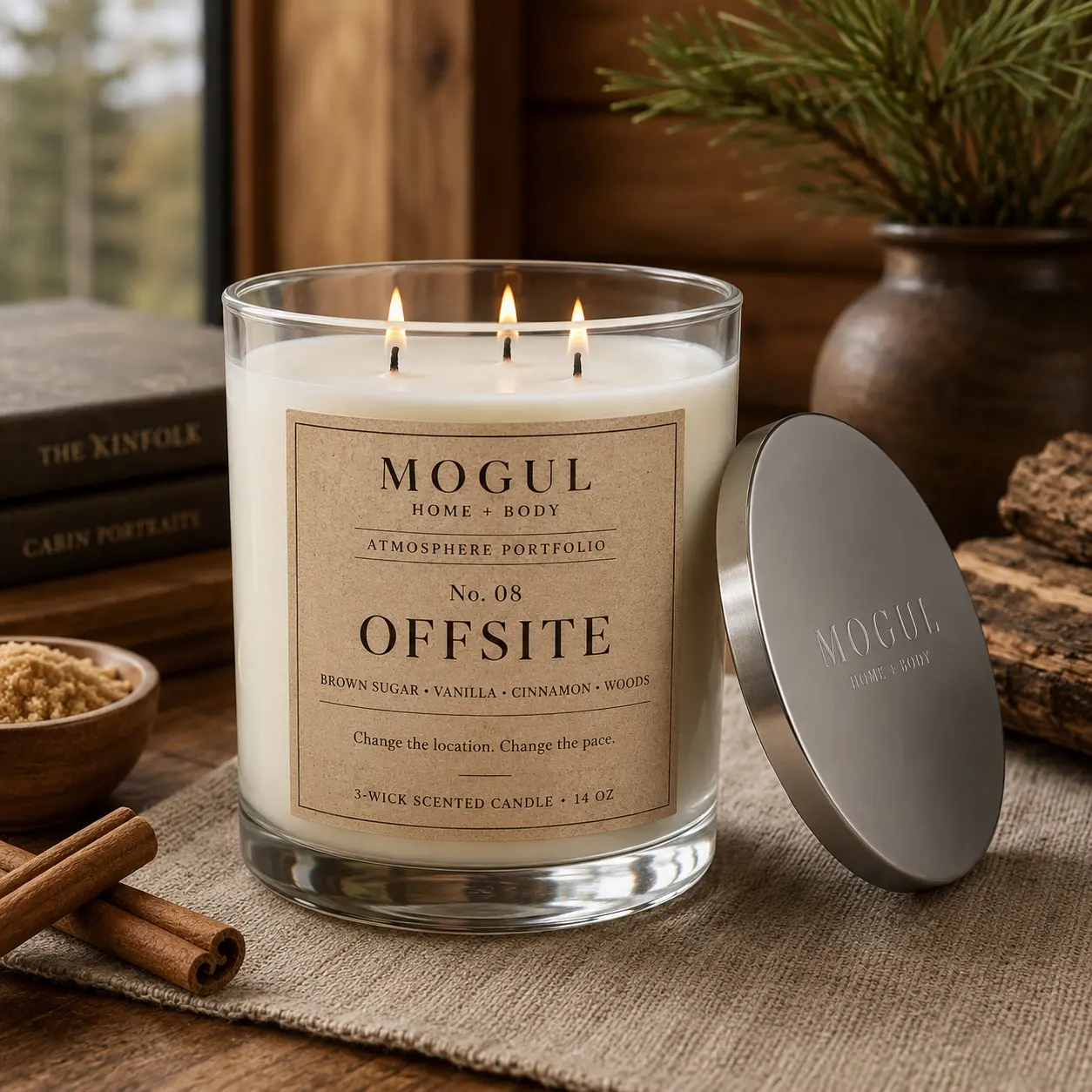 Offsite three-wick candle by Mogul Home + Body