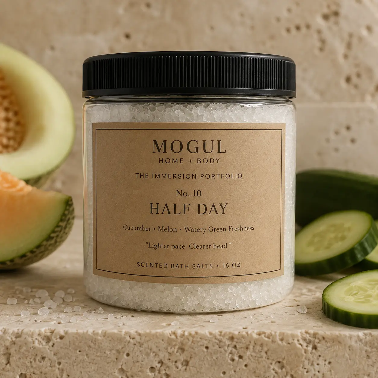 Half Day scented bath salts by Mogul Home + Body