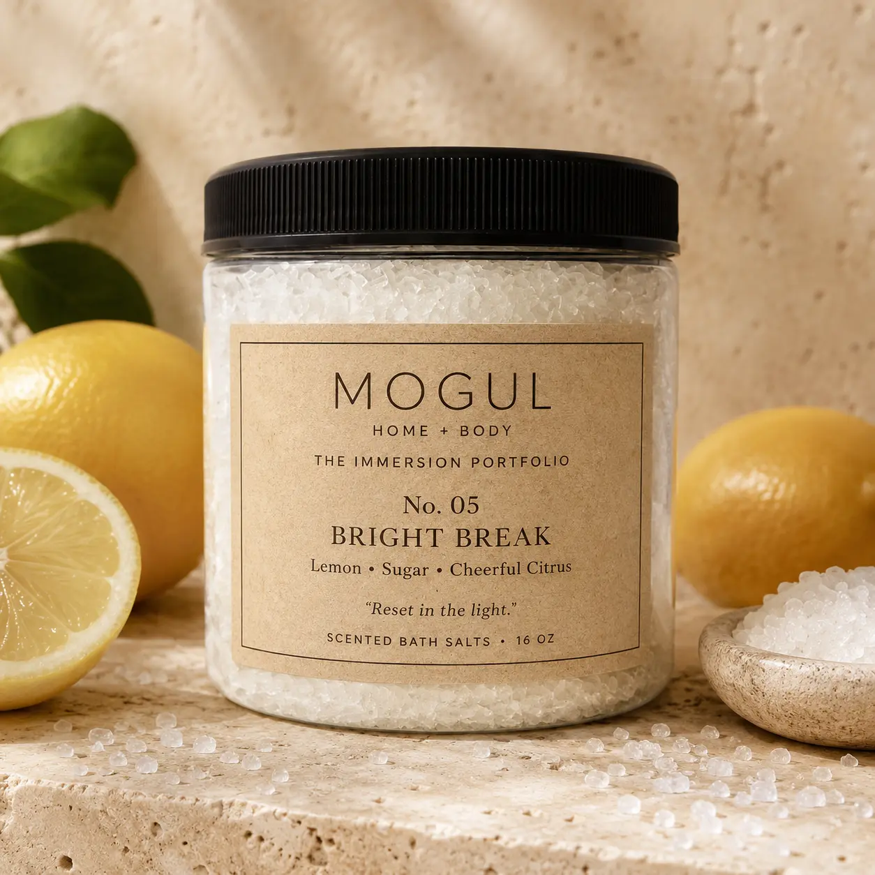 Bright Break scented bath salts by Mogul Home + Body