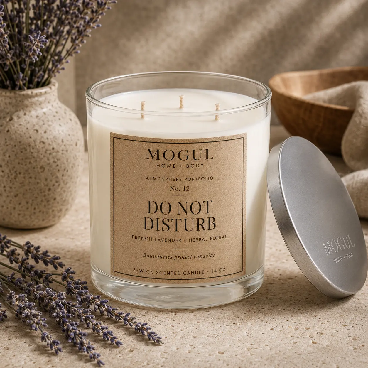 Do Not Disturb three-wick candle by Mogul Home + Body
