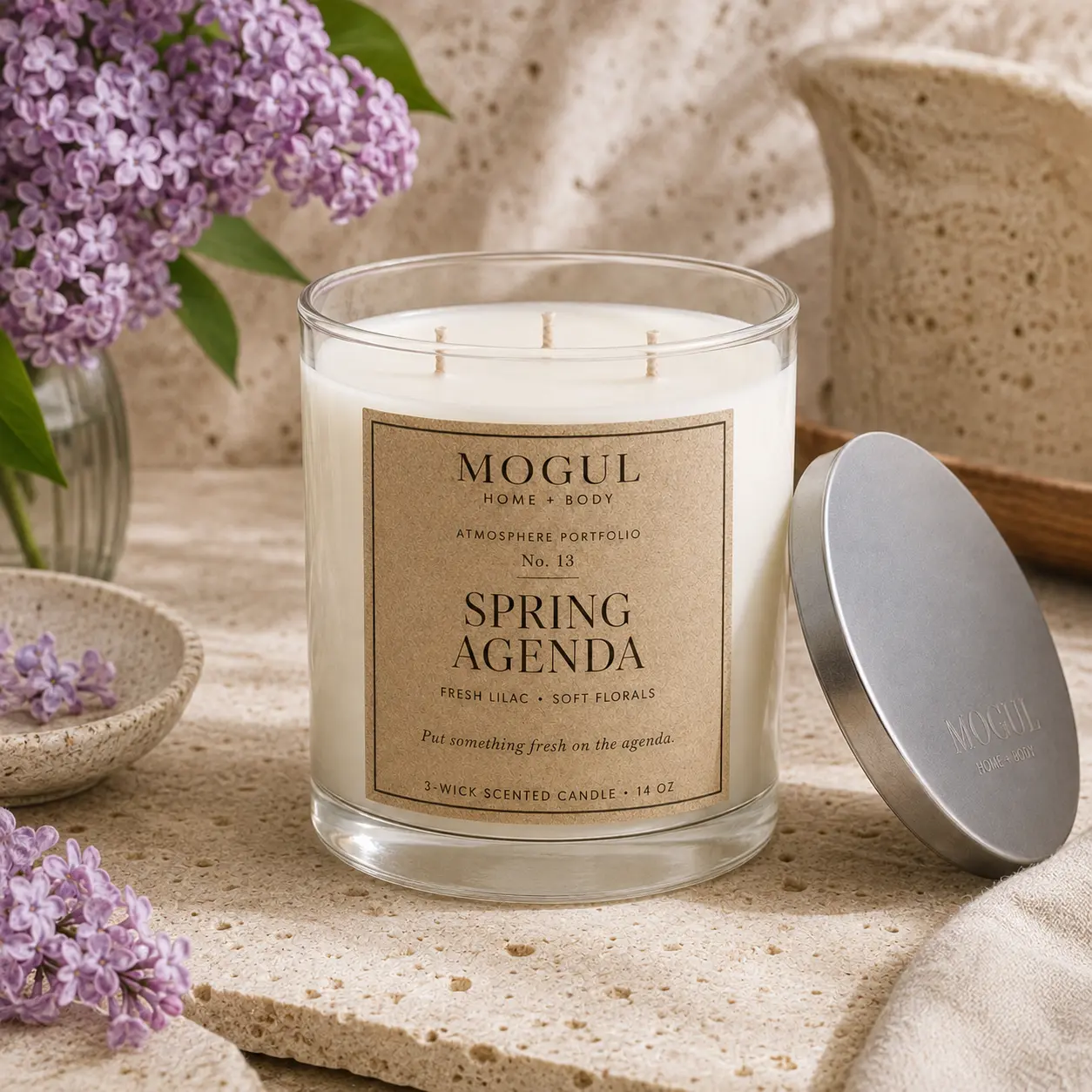 Spring Agenda three-wick candle by Mogul Home + Body