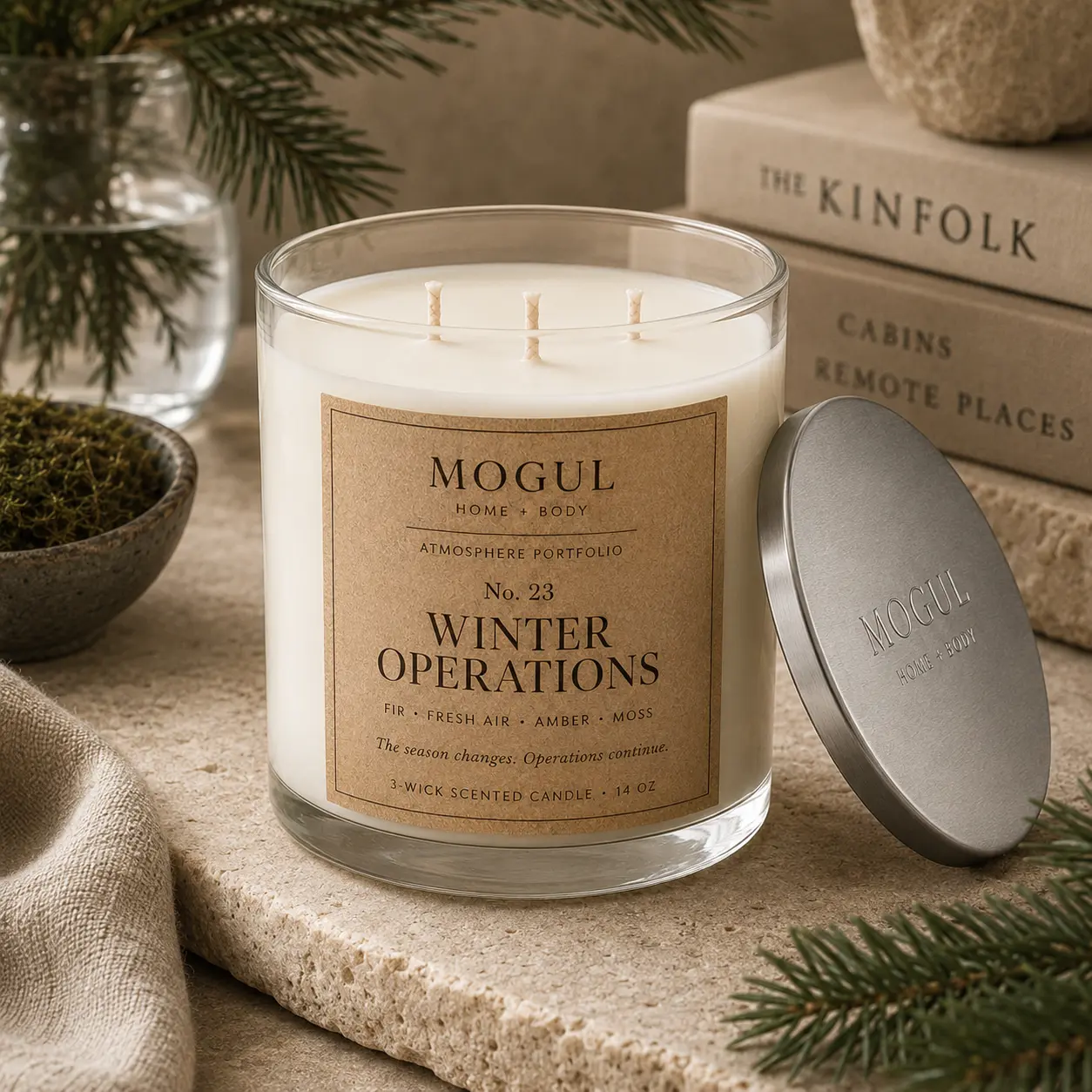 Winter Operations three-wick candle by Mogul Home + Body
