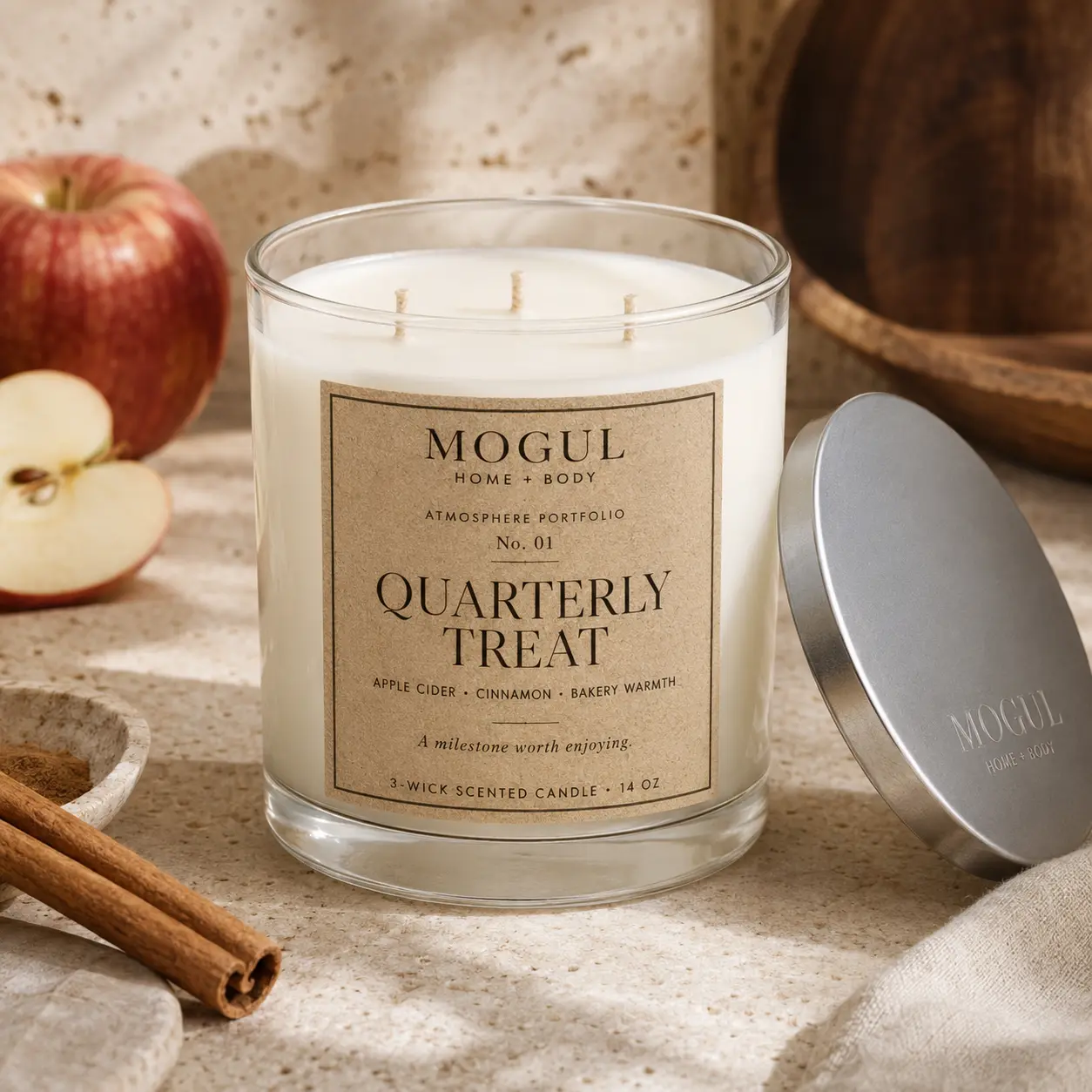 Quarterly Treat three-wick candle by Mogul Home + Body