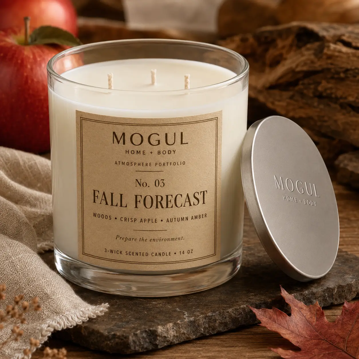 Fall Forecast three-wick candle by Mogul Home + Body